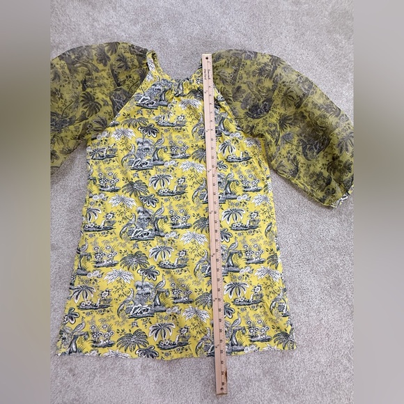 STAUD - Butter Yellow Garden Toile Puff Sleeve Mini Dress - Medium - Gorgeous - Picture 14 of 16